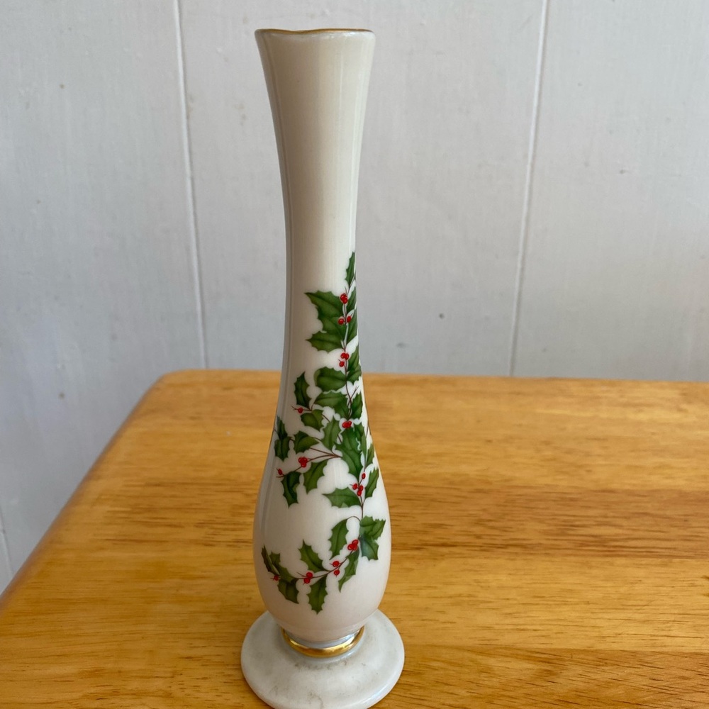 Lenox Holiday Vase 8” tall